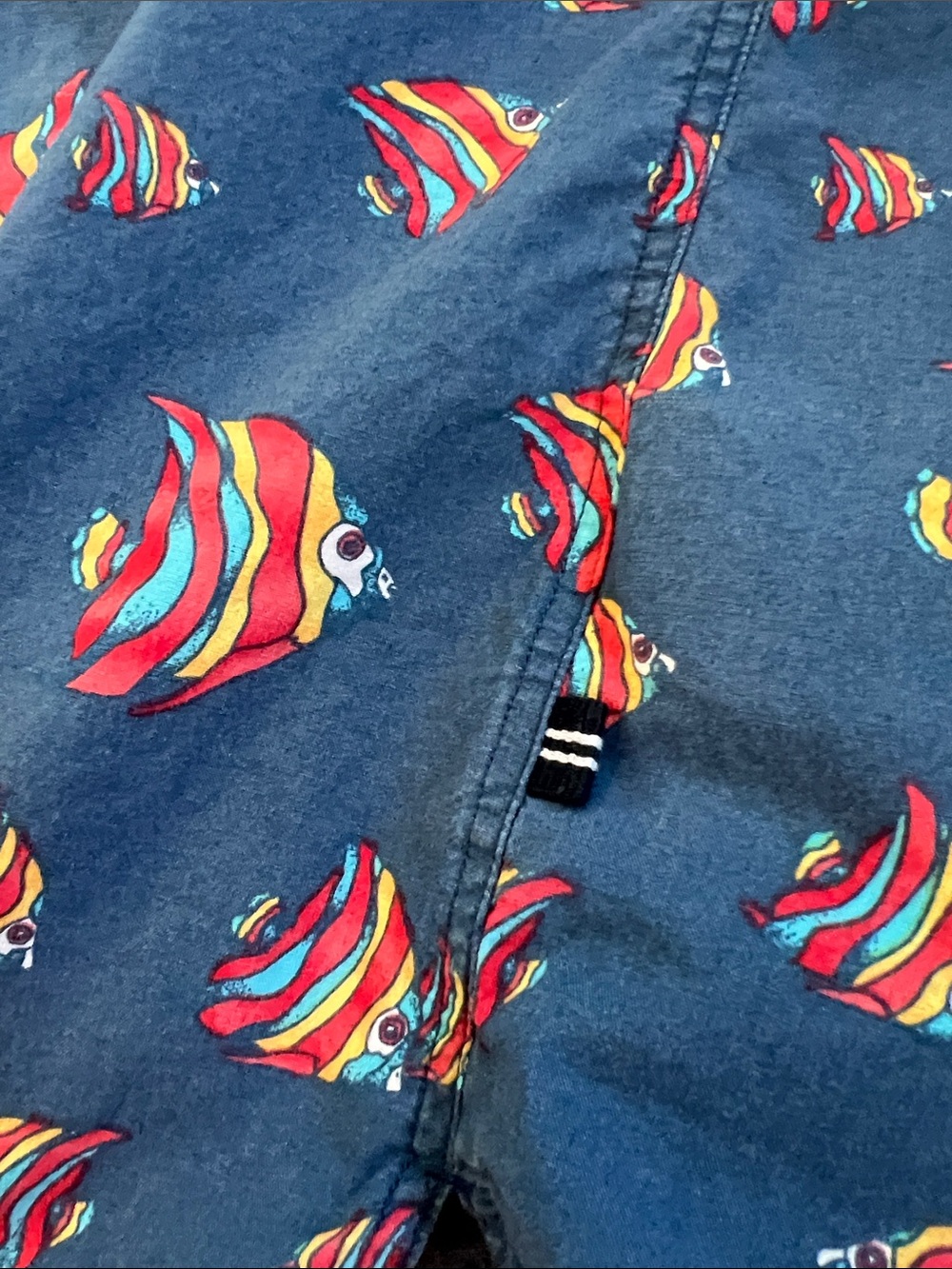 Nautica Navy Short-Sleeve Button-Down Shirt with Colorful Fish Print - small - Picture 6 of 8